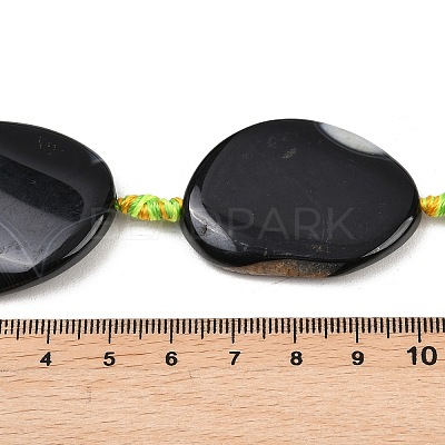 Natural Banded Agate Beads Strands G-P605-L02-07-1