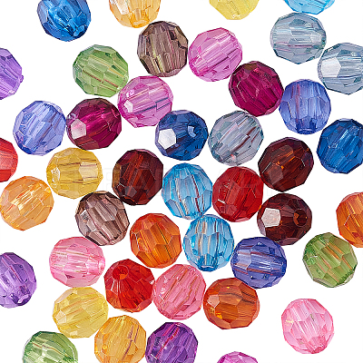 450Pcs 15 Colors Transparent Acrylic Beads TACR-CJ0001-31-1