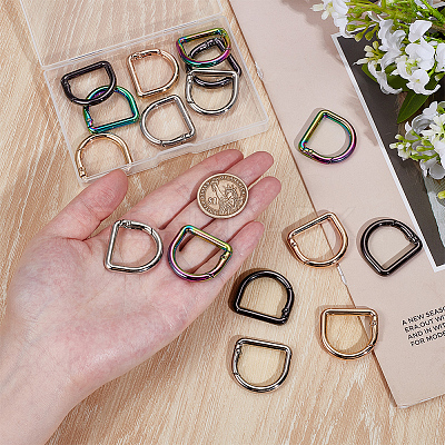 16Pcs 4 Colors Alloy Spring Gate Rings FIND-BC0014-18-1