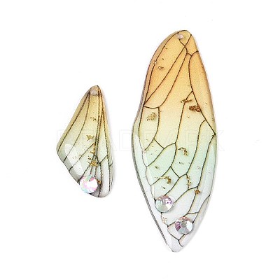 Epoxy Resin Butterfly Wing Pendants RESI-T057-89A-1