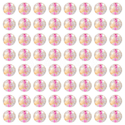 100Pcs Crackle Transparent Glass Beads GLAA-TADJ0001-12I-1