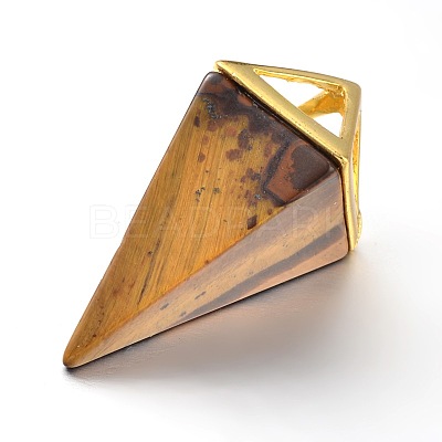 Natural Tiger Eye Point Pendulum Pendants G-E301-07G-1