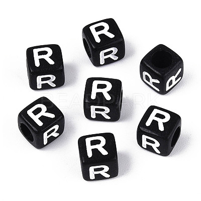 Initial Acrylic Horizontal Hole Beads OACR-ZX006-35R-1
