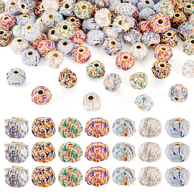 100Pcs Vintage Straight Hole Small Fragrant Fabric Beads FIND-TA0006-79-1