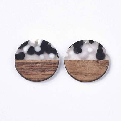 Resin & Walnut Wood Pendants RESI-S358-02B-D01-1
