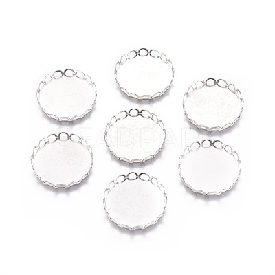 Tarnish Resistant 316 Surgical Stainless Steel Lace Edge Bezel Cups STAS-I118-07P-05-1