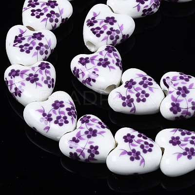 Handmade Porcelain Ceramic Beads Strands PORC-S502-041F-1