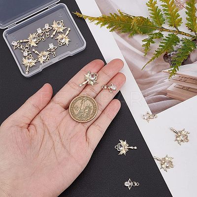 20Pcs 2 Style Rack Plating Brass Micro Pave Clear Cubic Zirconia Pendants KK-FH0004-22-1