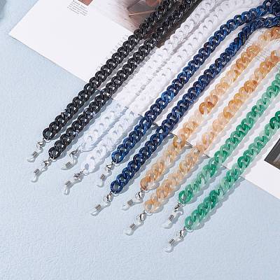 Acrylic Curb Chain Eyeglasses Chains AJEW-EH00385-1