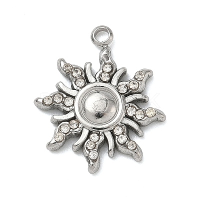 304 Stainless Steel Rhinestone Pendants STAS-I357-03P-1