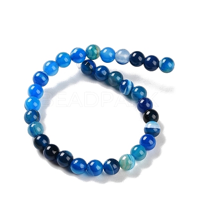 Natural Striped Agate/Banded Agate Beads Strands G-Z060-A01-A11-1