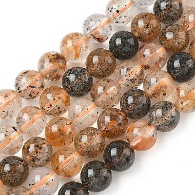 Natural Herkimer Diamond Beads Strands G-Z115-C01-8mm-1