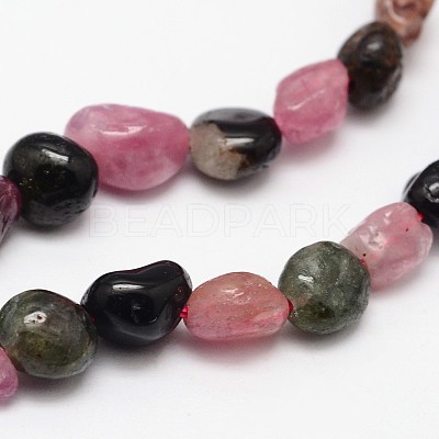 Nuggets Natural Multicolor Tourmaline Beads Strands X-G-N0164-06-1
