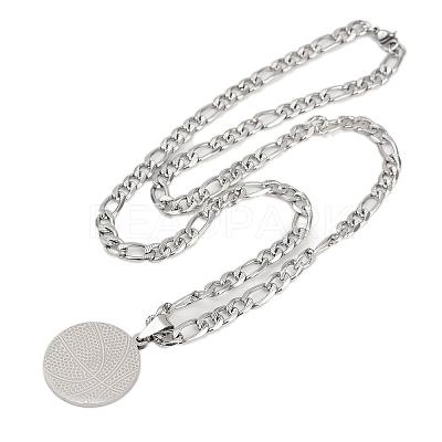 Basketball 201 Stainless Steel Pendant Necklaces for Men Women LS-NJEW-K283-21P-1