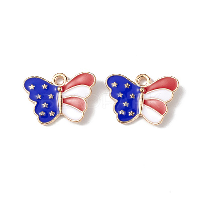 American Flag Style Alloy Enamel Pendants ENAM-K067-41-1