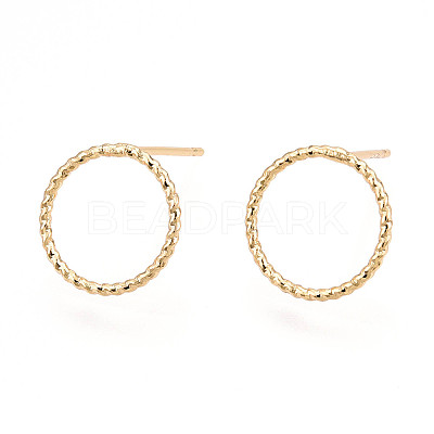 Brass Stud Earrings X-EJEW-N018-006-NF-1