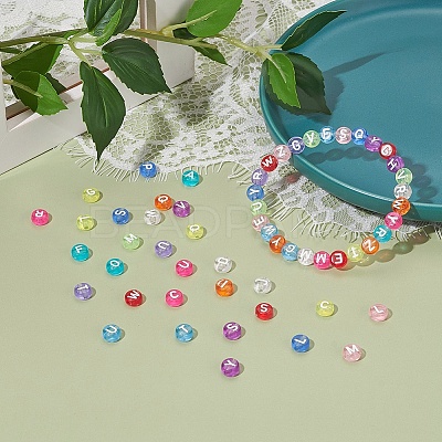 600Pcs 12 Colors Transparent Acrylic Beads TACR-YW0001-34-1
