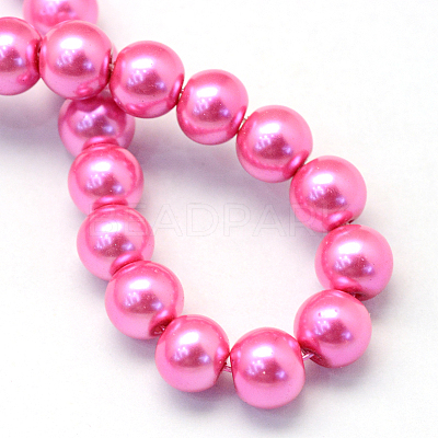 Baking Paint Pearlized Glass Pearl Round Bead Strands HY-Q003-4mm-54-1