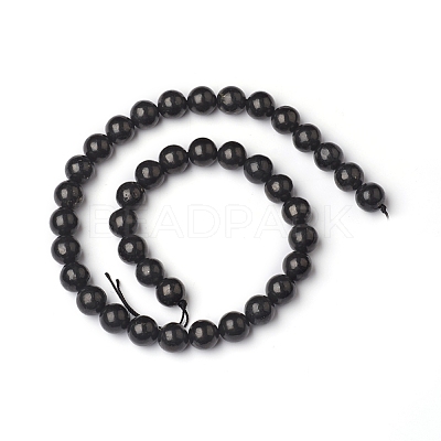 Natural Shungite Beads Strands G-I271-C03-10mm-1
