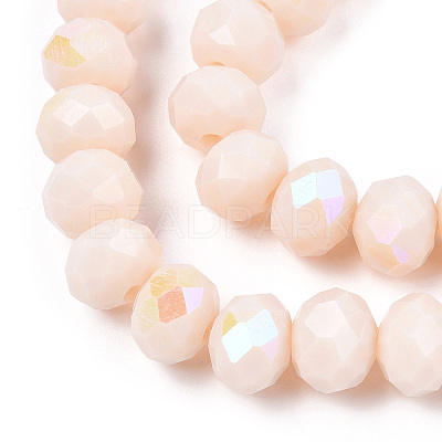 Electroplate Opaque Solid Color Glass Beads Strands EGLA-A034-P10mm-L20-1