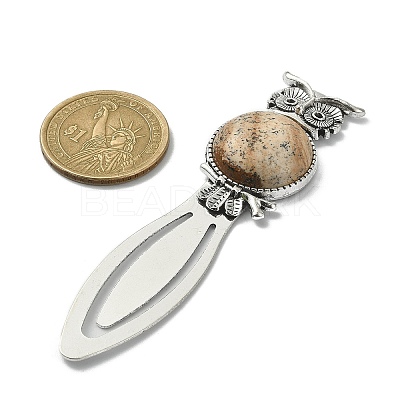 Owl Tibetan Style Alloy Bookmark Clips AJEW-JK00234-1