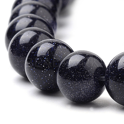 Synthetic Blue Goldstone Beads Strands G-S259-41-10mm-1