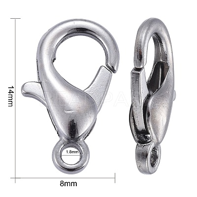 Zinc Alloy Lobster Claw Clasps E105-B-1