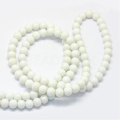 Baking Paint Glass Round Bead Strands DGLA-Q020-6mm-01-1