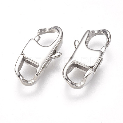 Tarnish Resistant 304 Stainless Steel Lobster Claw Clasps STAS-O114-056B-P-1
