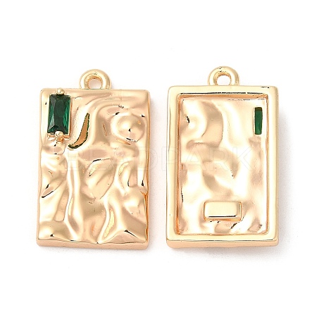 Brass Micro Pave Cubic Zirconia Pendants KK-C028-30G-1