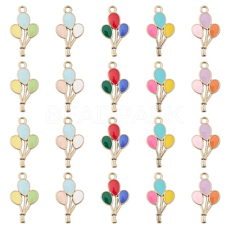 20Pcs 5 Colors Alloy Enamel Pendants ENAM-YW0002-82-1