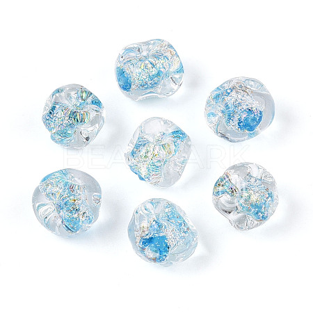 Handmade Foil Lampwork Beads FOIL-T007-01G-1