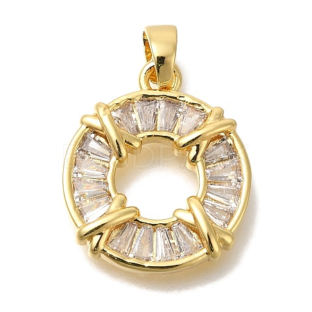 Brass Micro Pave Cubic Zirconia Pendants KK-B122-01D-G-1
