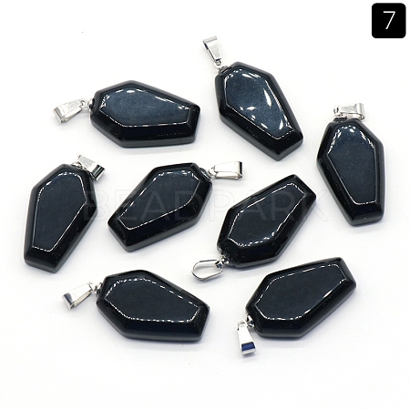 Natural Obsidian Pendants PW-WG38001-07-1
