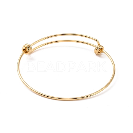 201 Stainless Steel Wire Wrap Extensible Bangle for Women BJEW-P285-04G-1