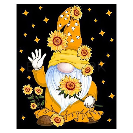 Gnome/Dwarf Sunflower Star Pattern DIY Diamond Painting Kit PW-WG94049-08-1