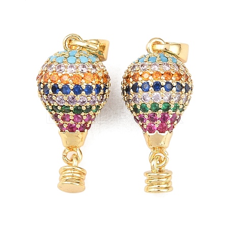 Brass Micro Pave Cubic Zirconia Pendants KK-H249-01G-1