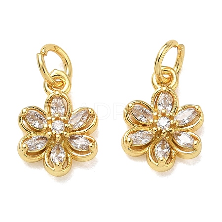 Brass Micro Pave Clear Cubic Zirconia Charms CU-CBA6E4E-05G-1