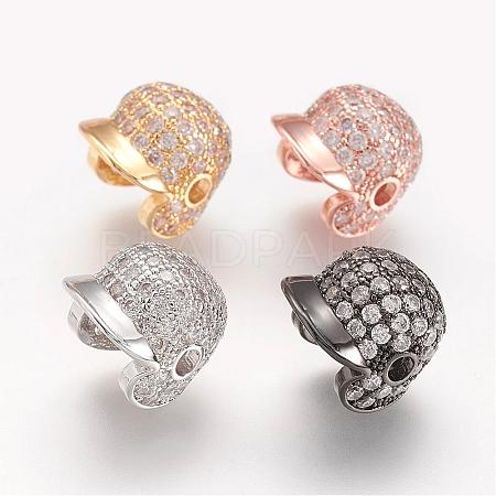Brass Micro Pave Grade AAA Cubic Zirconia Beads ZIRC-P059-01-NR-1