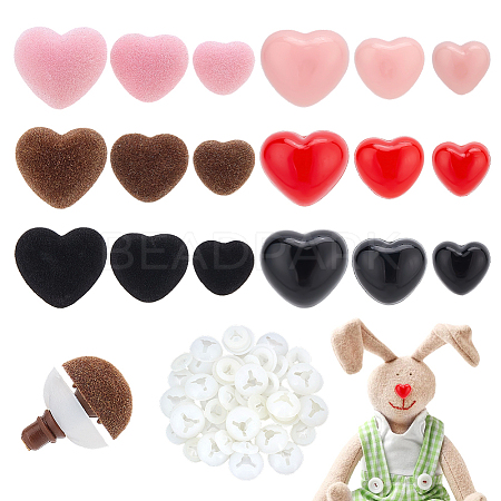 54 Bags Heart Plastic Safety Craft Noses FIND-PH0028-79-1