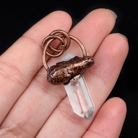 Quartz Crystal with Metal Pendants PW-WG46EB9-01-1