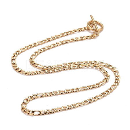 Ion Plating(IP)  304 Stainless Steel Chain Necklaces X-NJEW-A002-06G-1