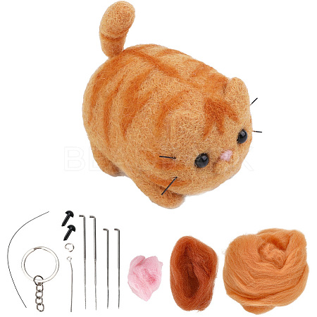 2 Sets Cat Needle Felting Kit DIY-SC0030-17A-1