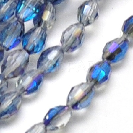 Electroplate Glass Beads Strands X-EGLA-J013-4x6mm-H03-1
