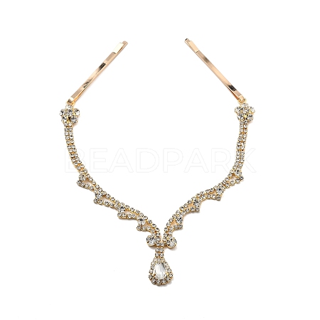 Alloy Rhinestone Hair Chain OHAR-M044-01G-1