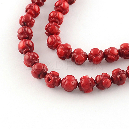 Dyed Natural Coral Bead Strands X-CORA-R015-06-1