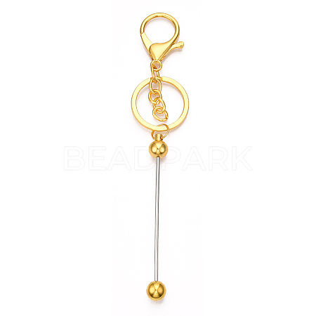 Alloy Bar Beadable Keychain for Jewelry Making DIY Crafts KEYC-A011-01G-1