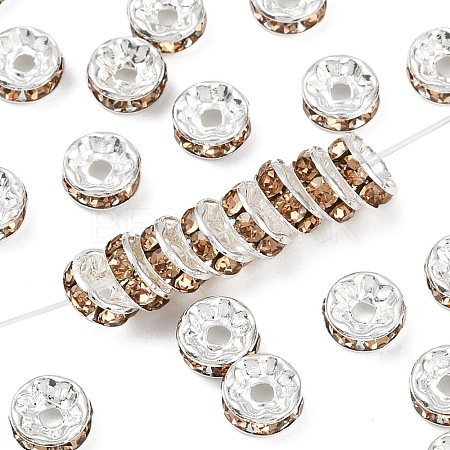 Brass Grade A Rhinestone Spacer Beads RB-A014-Z8mm-14S-1