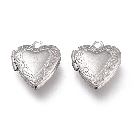 Non-Tarnish 316 Stainless Steel Locket Pendants STAS-Z010-03B-1