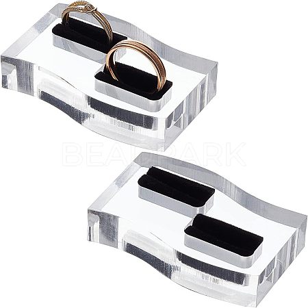 Acrylic with Flannelette Ring Displays RDIS-WH0006-04-1